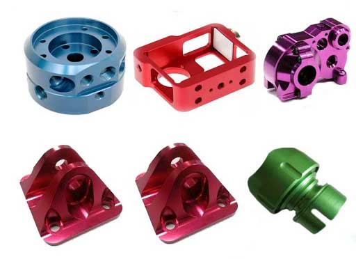 Different colors of anodized aluminum turning parts